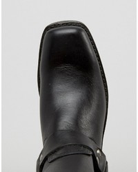 schwarze kniehohe Stiefel aus Leder von Frye