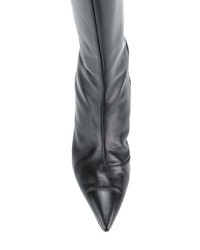 schwarze kniehohe Stiefel aus Leder von Christopher Kane