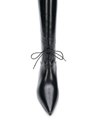 schwarze kniehohe Stiefel aus Leder von Off-White