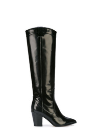 schwarze kniehohe Stiefel aus Leder von Jill Stuart