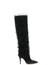 schwarze kniehohe Stiefel aus Leder von Jimmy Choo