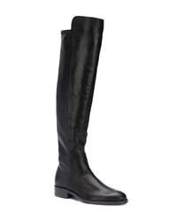 schwarze kniehohe Stiefel aus Leder von Stuart Weitzman