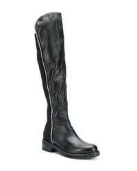 schwarze kniehohe Stiefel aus Leder von Albano