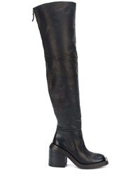 schwarze kniehohe Stiefel aus Leder von Marsèll