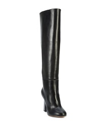 schwarze kniehohe Stiefel aus Leder von Victoria Beckham