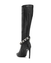 schwarze kniehohe Stiefel aus Leder von Marc Ellis