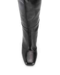 schwarze kniehohe Stiefel aus Leder von Brunello Cucinelli