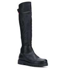 schwarze kniehohe Stiefel aus Leder von Tommy Jeans