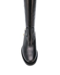 schwarze kniehohe Stiefel aus Leder von Via Roma 15