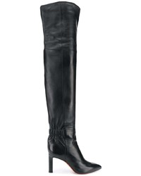 schwarze kniehohe Stiefel aus Leder von Santoni