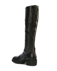 schwarze kniehohe Stiefel aus Leder von Guidi