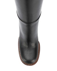 schwarze kniehohe Stiefel aus Leder von Marni