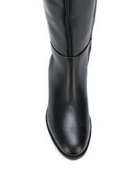 schwarze kniehohe Stiefel aus Leder von Geox