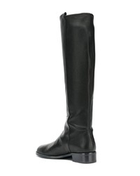 schwarze kniehohe Stiefel aus Leder von Stuart Weitzman