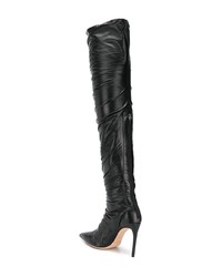 schwarze kniehohe Stiefel aus Leder von Alexandre Birman