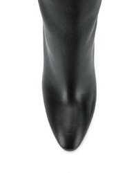 schwarze kniehohe Stiefel aus Leder von Salvatore Ferragamo