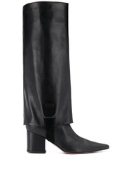 schwarze kniehohe Stiefel aus Leder von L'Autre Chose
