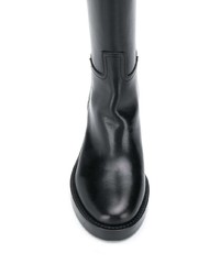 schwarze kniehohe Stiefel aus Leder von Ann Demeulemeester