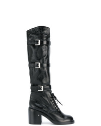 schwarze kniehohe Stiefel aus Leder von Laurence Dacade