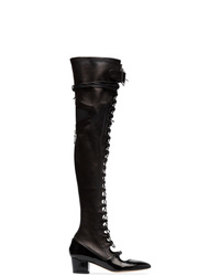 schwarze kniehohe Stiefel aus Leder von Liudmila
