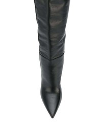 schwarze kniehohe Stiefel aus Leder von Dsquared2