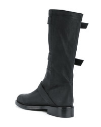 schwarze kniehohe Stiefel aus Leder von Ann Demeulemeester