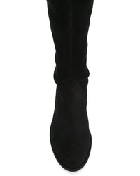 schwarze kniehohe Stiefel aus Leder von Stuart Weitzman