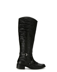 schwarze kniehohe Stiefel aus Leder von Mara Mac