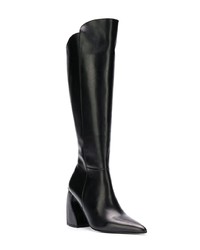 schwarze kniehohe Stiefel aus Leder von MARQUES ALMEIDA