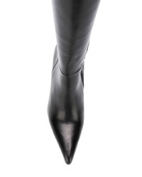 schwarze kniehohe Stiefel aus Leder von MARQUES ALMEIDA