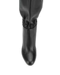 schwarze kniehohe Stiefel aus Leder von Jimmy Choo