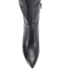 schwarze kniehohe Stiefel aus Leder von MICHAEL Michael Kors