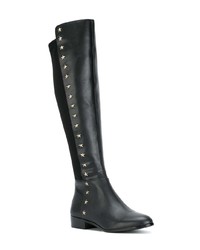 schwarze kniehohe Stiefel aus Leder von MICHAEL Michael Kors