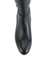 schwarze kniehohe Stiefel aus Leder von MICHAEL Michael Kors