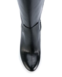 schwarze kniehohe Stiefel aus Leder von MICHAEL Michael Kors