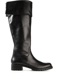 schwarze kniehohe Stiefel aus Leder von P.A.R.O.S.H.