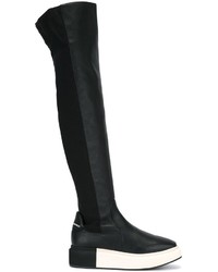schwarze kniehohe Stiefel aus Leder von Paloma Barceló