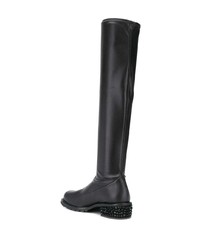 schwarze kniehohe Stiefel aus Leder von Giuseppe Zanotti