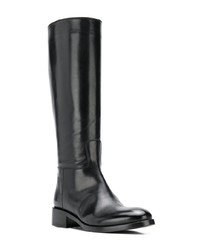 schwarze kniehohe Stiefel aus Leder von Vittorio Virgili