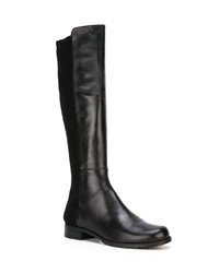 schwarze kniehohe Stiefel aus Leder von Stuart Weitzman