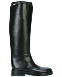 schwarze kniehohe Stiefel aus Leder von Ann Demeulemeester