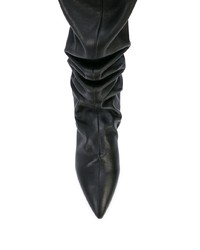 schwarze kniehohe Stiefel aus Leder von Jil Sander