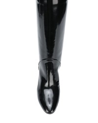 schwarze kniehohe Stiefel aus Leder von Marc Jacobs