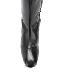 schwarze kniehohe Stiefel aus Leder von Thom Browne
