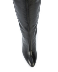 schwarze kniehohe Stiefel aus Leder von Alchimia Di Ballin