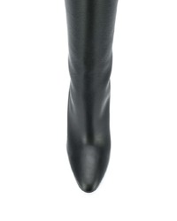 schwarze kniehohe Stiefel aus Leder von Salvatore Ferragamo
