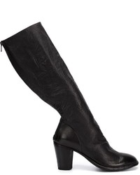 schwarze kniehohe Stiefel aus Leder von Silvano Sassetti