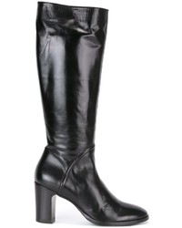 schwarze kniehohe Stiefel aus Leder von Silvano Sassetti