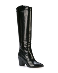 schwarze kniehohe Stiefel aus Leder von Jill Stuart