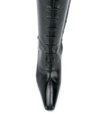 schwarze kniehohe Stiefel aus Leder von Dorateymur